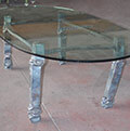 tavolo da ufficio in ferro e vetro