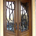 iron and wood door