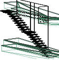 disegno scala in ferro e legno