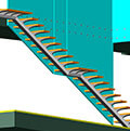 3D scala in ferro e legno