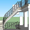 3d iron balustrade, iron railing
